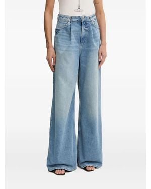 Guess Pleated Wide-Leg Jeans - Blue