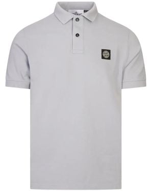Stone Island Logo-Patch Polo Shirt - Gray