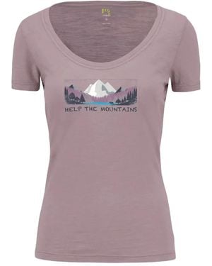 Karpos Camiseta Con Montaña Estampada Y Cuello En V - Morado