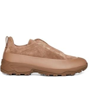 ZEGNA Baskets Triple Stitch En Daim - Brown