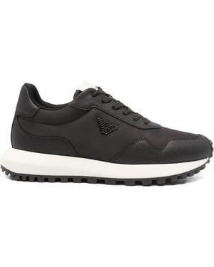 Emporio Armani Logo-Detail Trainers - Black