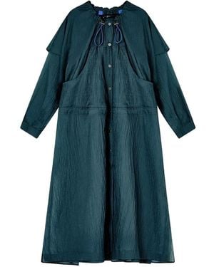 Giorgio Armani Cappotto Con Effetto Increspato E Dettaglio A Strati - Blu