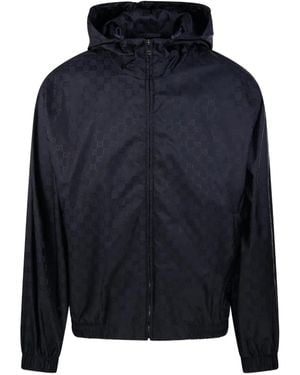 Gucci Gg-Monogram Zip-Up Jacket - Blue