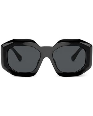 Versace Medusa Biggie Geometric-Frame Sunglasses - Black
