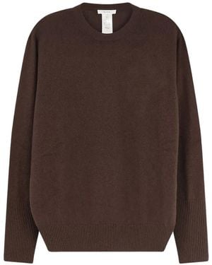 The Row Odelle Crew-Neck Ribbed-Trim Jumper - Brown