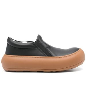 Moschino Oversized-Sole Leather Trainers - Black
