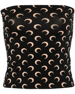 Marine Serre Schlauchtop Mit Crescent Moon-Print - Schwarz