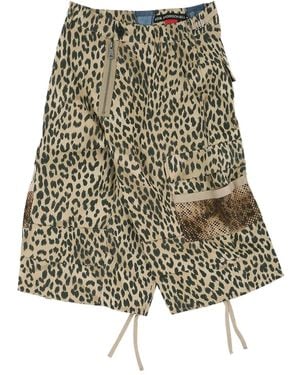 ANDERSSON BELL Leopard-Print Cargo Shorts - Natural