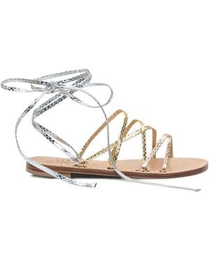 Emanuela Caruso Tie-Fastening Sandals - Metallic
