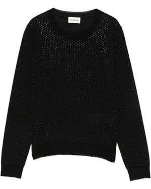 P.A.R.O.S.H. Rhinestone-Embellished Knitted Top - Black