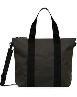 Rains Mini Logo-Debossed Tote Bag - Black