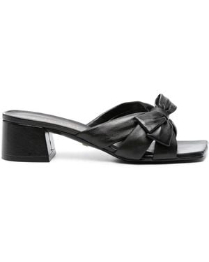 Stuart Weitzman Sofia Leather Sandals - Black