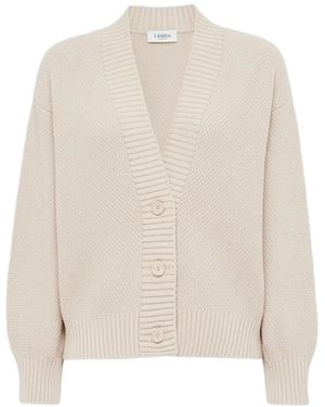 Laneus V-Neck Buttoned Cardigan - White