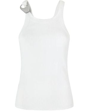 Pinko 'Clay' Cotton Blended T-Shirt Sleeveless - White