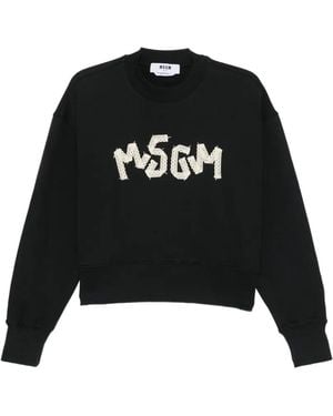 MSGM Lace-Logo Sweatshirt - Black
