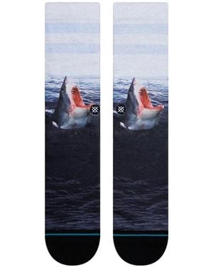 Stance Calcetines Landlord Con Motivo De Tiburón - Blanco