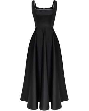 POST MERIDIEM Vestido midi con diseño decorado - Negro
