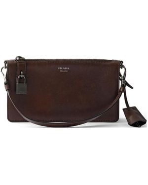 Prada Porte-Monnaie En Cuir - Marron