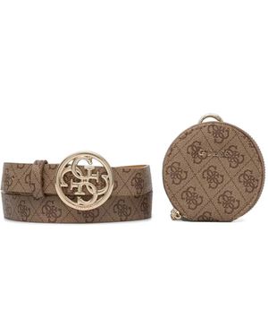 Guess Logo-Jacquard Belt - Natural