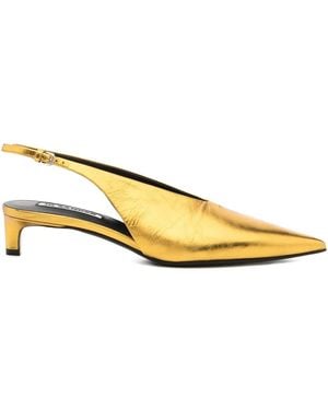 Jil Sander 35Mm Leather Court Shoes - Metallic
