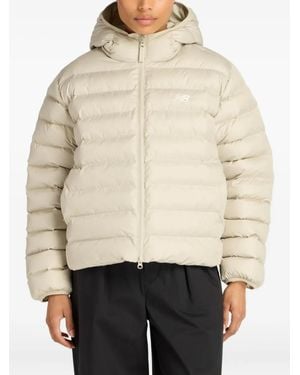 New Balance Sport Essentials Hooded Puffer Jacket - Natural