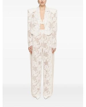 Nissa Embellished Lace Trousers - White