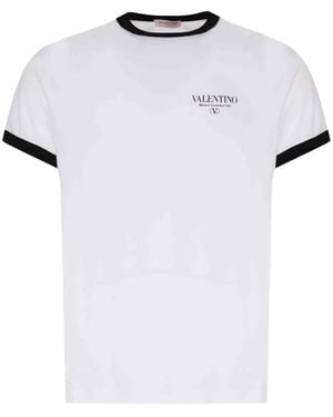 Valentino Garavani Logo-Print Ringer T-Shirt - White