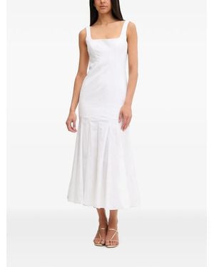 Bardot Lolita Pleated Panelled Midi Dress - White