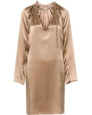 Loewe Chain-Detail Silk Mini Dress - Natural