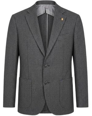 Sartoria Latorre Houndstooth-Pattern Single-Breasted Blazer - Grey