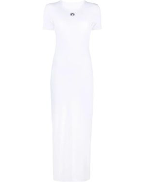 Marine Serre Active Cocoon T-shirt Dress - Women's - Organic Cotton/spandex/elastane - White