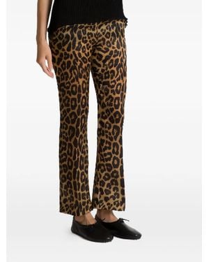 Alberta Ferretti Leopard-Print Pants - Brown