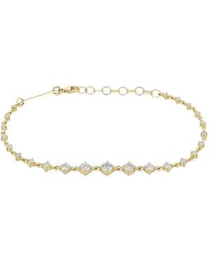 Zoe Chicco Verziertes Abgestuftes Tennisarmband Mit Diamanten - Weiß