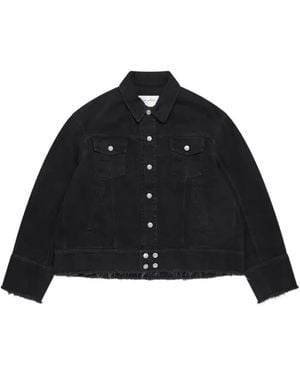 MATIERES FECALES Pierre M. Raw-Cut Denim Jacket - Black