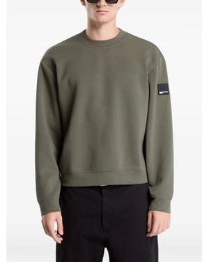 KARL LAGERFELD Long-Sleeve Logo-Patch Sweatshirt - Grey