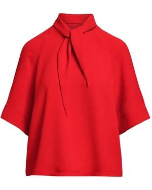 Essentiel Antwerp Kassie Pussy-Bow Blouse - Red