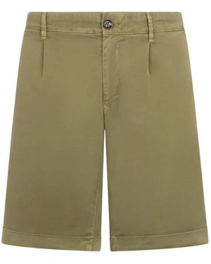 Moorer Pleated Bermuda Shorts - Green