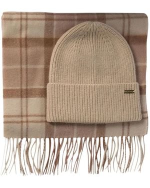 Barbour Checked-Pattern Scarf Set (Set Of Two) - Natural
