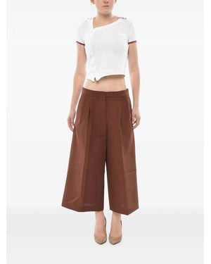 Marni Pleated Wide-Leg Pants - White