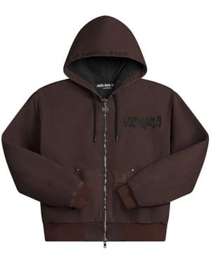 LOSTSHDWS Zip-Fastening Hoodie - Brown