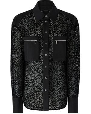 Pinko Lace Shirt With Pockets - Black