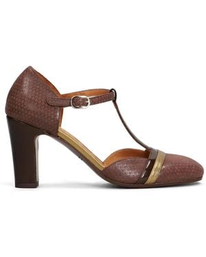 Chie Mihara Maver Reptile-Effect T-Bar Pumps - Brown