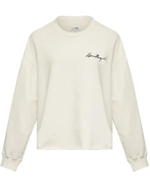 MM6 by Maison Margiela Handwritten-Print Sweatshirt - White