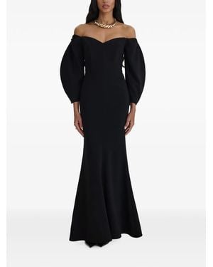 MOOS STUDIO Off-Shoulder Puff-Sleeve Maxi Dress - Black