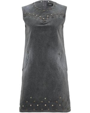 we11done Minikleid Mit Nieten - Grau