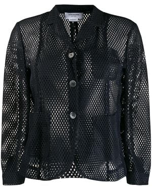 Thom Browne Mesh Cut-Out Blazer - Black