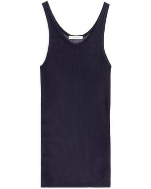Lemaire Ribbed Tank Top - Blue