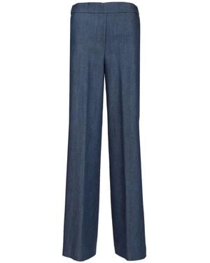 Al Duca d'Aosta Chambray Wide-Leg Pants - Blue