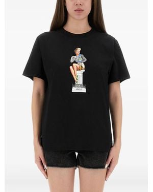 Moschino T-Shirt With Print - Black