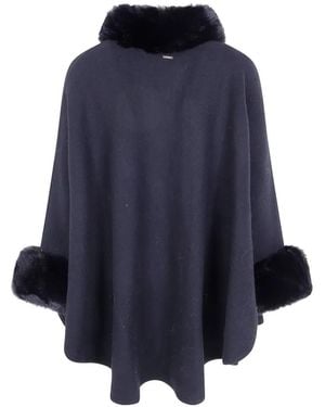 Twinset Faux-Fur Cape - Blue